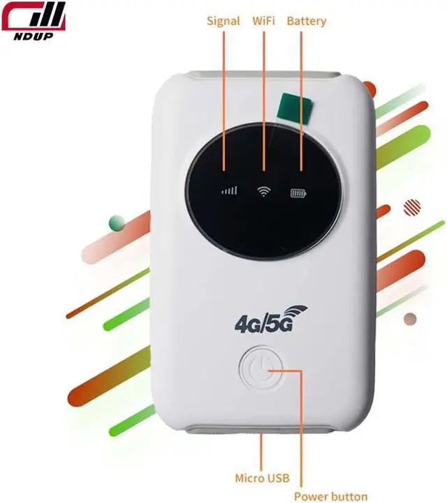 Alt view image 4 of 7 - NDUP H808+ 4G LTE Wireless Router, Portable WiFi, 150Mbps, SIM Card Slot, 3200mAh Battery