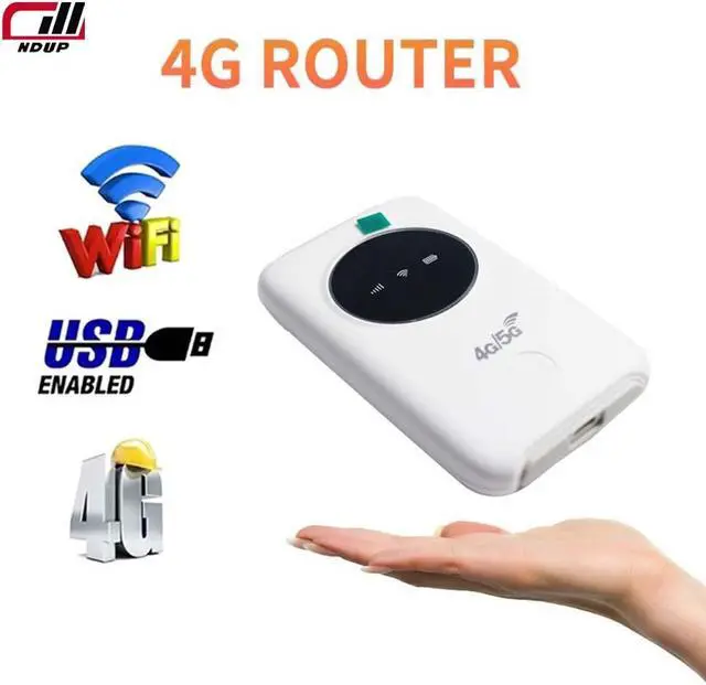 Alt view image 5 of 7 - NDUP H808+ 4G LTE Wireless Router, Portable WiFi, 150Mbps, SIM Card Slot, 3200mAh Battery
