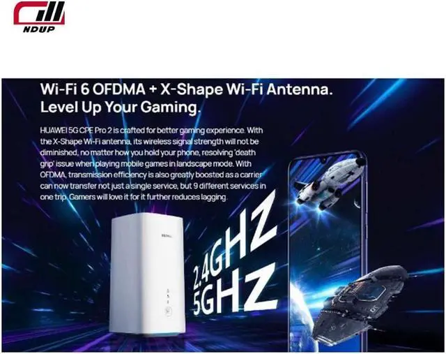 Alt view image 5 of 7 - NDUP CPF101 4G/5G Router, Dual Band 2.4GHz & 5GHz, Connects Up to 32 Devices, 300Mbps, SIM Card Slot