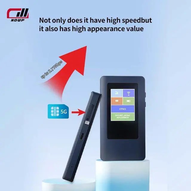 Alt view image 3 of 6 - NDUP H68-2 5G MiFi Router, Dual-Band WiFi, Hot-Swappable SIM, Speeds Up to 3.74Gbps