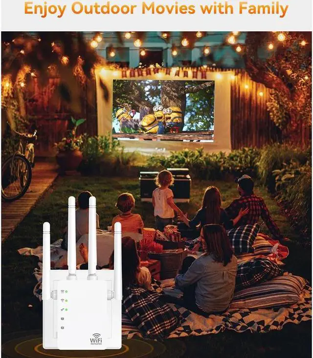 Alt view image 6 of 6 - NDUP 1200Mbps WiFi Extender for Home, Signal Booster, Coverage Up to 12,880 Sq. Ft, Supports 105 Devices, With Ethernet Port LYQ4572