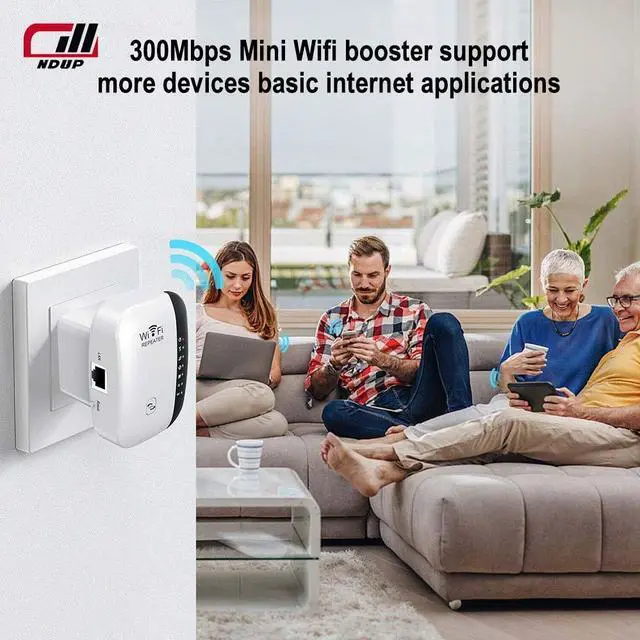Alt view image 6 of 7 - NDUP WiFi Extender, Signal Booster, Coverage Up to 3000 Sq. Ft, Internet Booster with Ethernet Port, WiFiBlast, One-Click Setup, Access Point MWS-Z300B