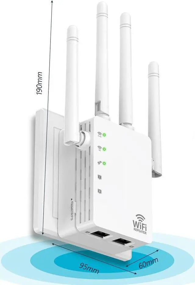Alt view image 7 of 7 - NDUP WiFi Range Extender, Signal Booster, Coverage Up to 12,880 Sq. Ft, Supports 105 Devices, WiFi Amplifier for Home, Internet Repeater with Ethernet Port LYQ9679