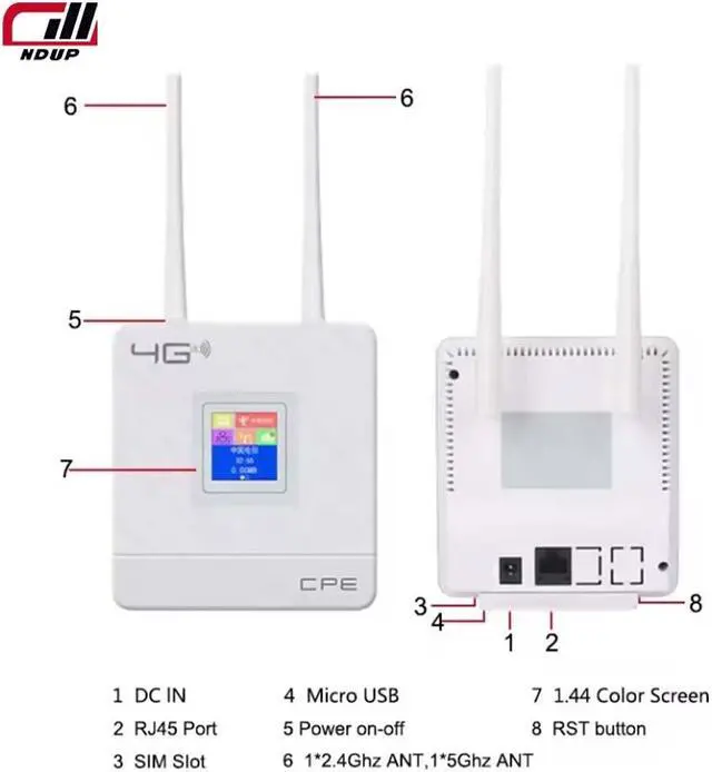 Alt view image 2 of 7 - NDUP CPF903 Wireless 4G WiFi Router - 150Mbps Speed, SIM Card Slot for Easy Internet Access