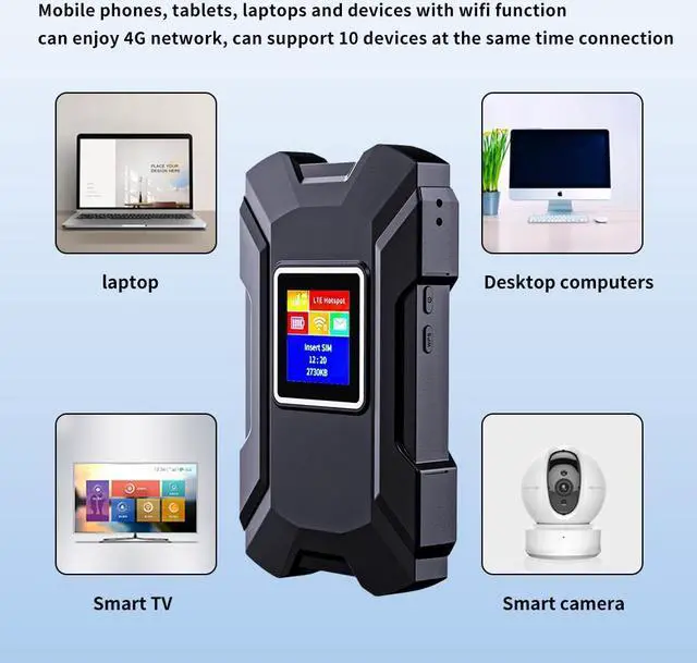 Alt view image 5 of 7 - NDUP H910 4G LTE Portable WiFi - Compatible with Most Operators, 150Mbps, 3000mAh Portable Battery 150Mbps(or N150) Black