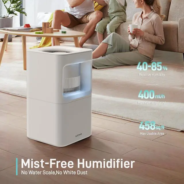 Alt view image 2 of 7 - Wooohoo 8L Ultra-Quiet Humidifier with Smart Control, Aromatherapy Function, Large 2.11-Gallon Water Tank, Touch & Remote Operation, 1-12 Hour Timer for Home, Bedroom, and Office Use