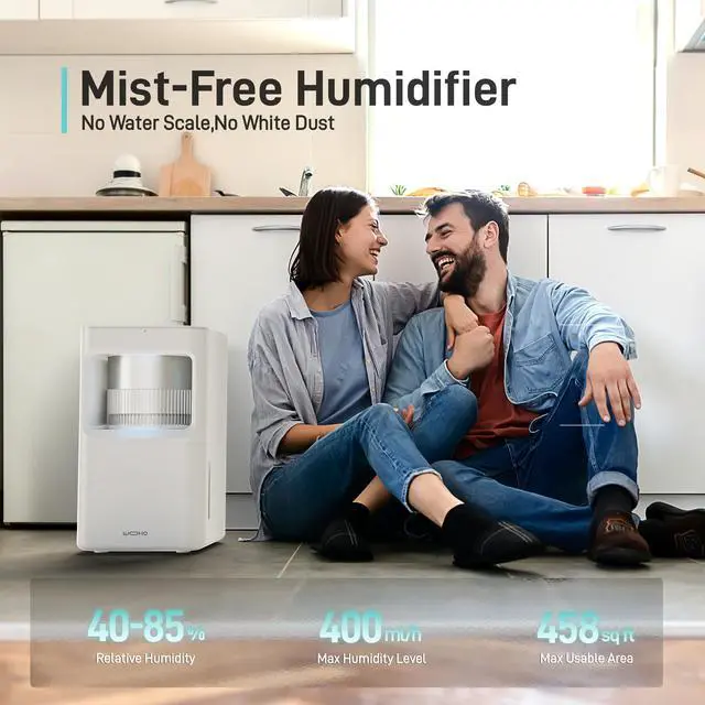 Alt view image 7 of 7 - Wooohoo 8L Ultra-Quiet Humidifier with Smart Control, Aromatherapy Function, Large 2.11-Gallon Water Tank, Touch & Remote Operation, 1-12 Hour Timer for Home, Bedroom, and Office Use
