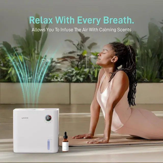 Alt view image 7 of 7 - Wooohoo 5L Ultra-Quiet Humidifier with Smart Humidity Control, Aromatherapy, 5-Level Adjustment, Touch & Remote Control, Perfect for Home, Bedroom, and Office (1.32 Gallon)