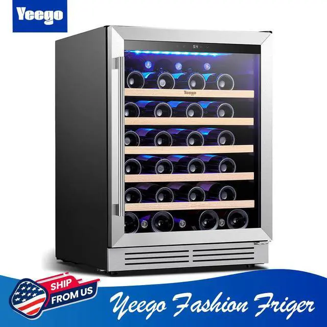 Main image of Yeego 145L Wine Cooler - 47-Bottle Capacity & Dual-Zone 40-65°F Cooling Stainless Steel Door + Blue LED Lighting | Compressor Cooling for Home/Bar/Kitchen