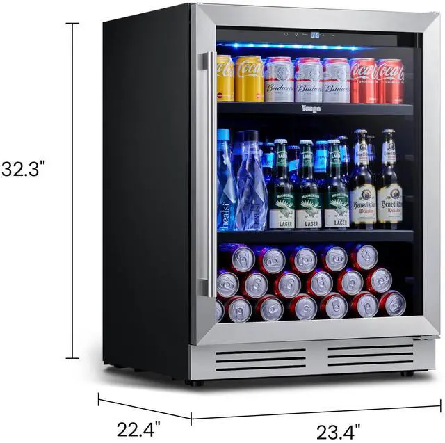 Alt view image 3 of 7 - Yeego 145L Beverage Cooler - 34-54°F Precision Cooling & Stainless Steel Design
Whisper-Quiet Operation | 140-Can Capacity & Auto Defrost for Home/Bar/Kitchen