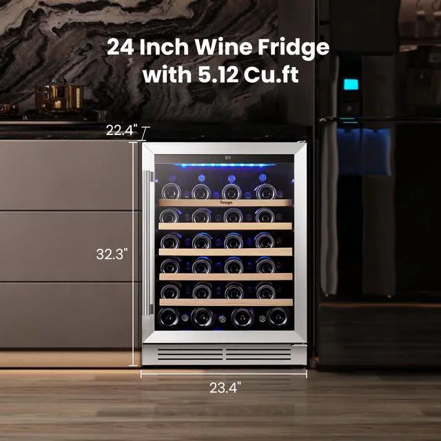 Alt view image 2 of 7 - Yeego 145L Energy-Efficient Wine Refrigerators & Wine Cooler  47-Bottle Storage, Stainless Steel Door, Quiet Operation, Auto Defrost  Professional-Grade for Bars, Restaurants, and Events