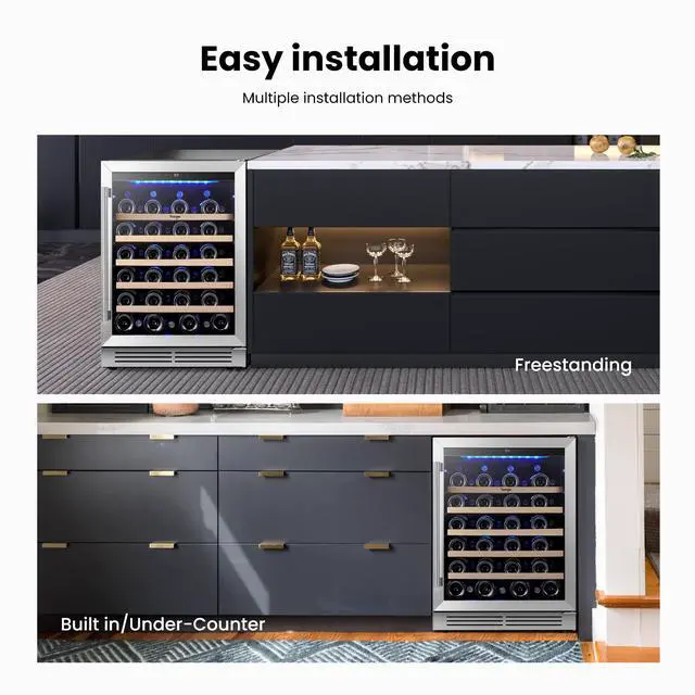 Alt view image 3 of 7 - Yeego 145L Energy-Efficient Wine Refrigerators & Wine Cooler  47-Bottle Storage, Stainless Steel Door, Quiet Operation, Auto Defrost  Professional-Grade for Bars, Restaurants, and Events