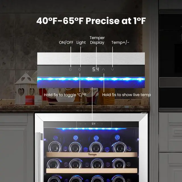 Alt view image 4 of 7 - Yeego 145L Energy-Efficient Wine Refrigerators & Wine Cooler  47-Bottle Storage, Stainless Steel Door, Quiet Operation, Auto Defrost  Professional-Grade for Bars, Restaurants, and Events