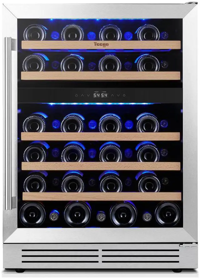 Main image of Yeego 145 L Wine Fridge & Energy-Efficient 24" Wine Cooler - 47-Bottle Capacity, Blue LED Lighting, Quiet Operation, Auto Defrost - Ideal for Home Bar, Office, or Commercial Use