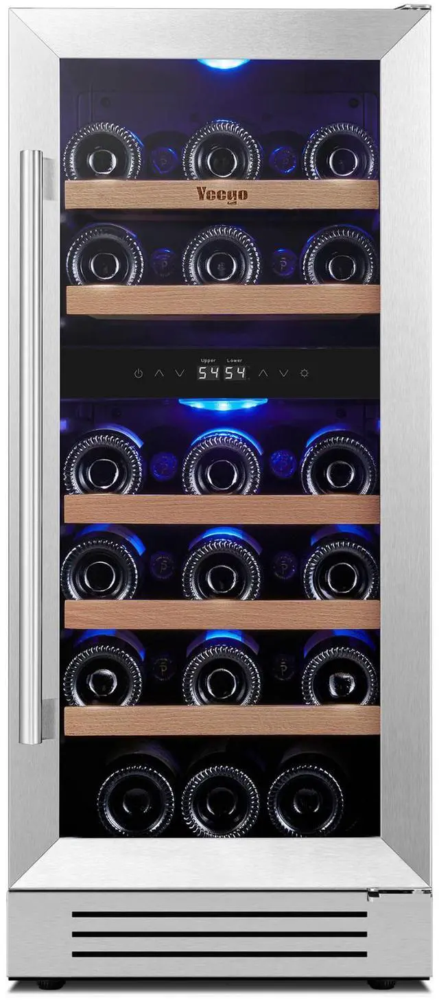 Main image of Yeego Quiet Wine Refrigerator - 40-65°F Precision Control 28-Bottle Storage & Stainless Steel Door | Built-in/Freestanding Design for Home Bar