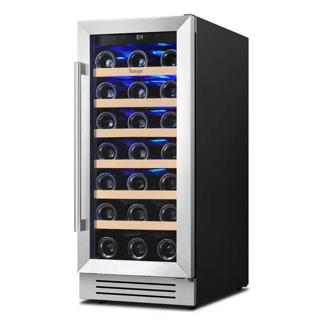 Main image of Yeego 15 Compressor Wine Cooler & Energy-Efficient Wine Fridge - 33-Bottle Capacity, Single Zone Temperature Control Auto Defrost,40-65°F Fit For Home/Bar/Office