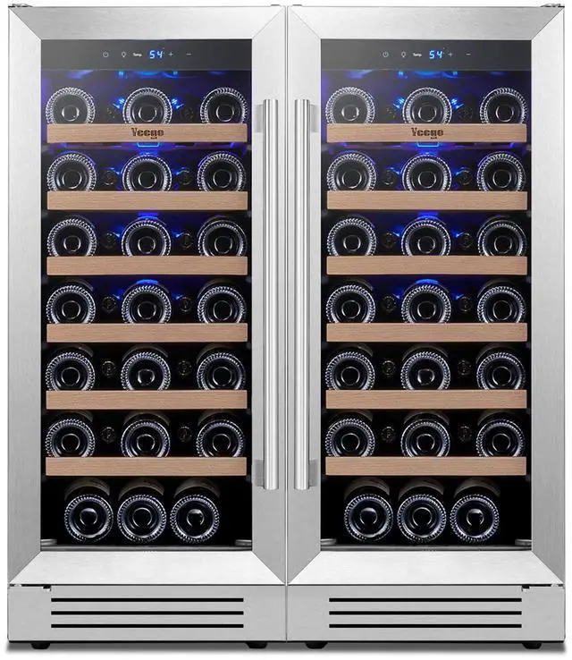 Main image of Yeego 30 Inch Wine Fridge Bundle, 2 Sets of 15 Inch Dual Zone Wine Cooler, Holds 66 Bottles, Adjustable Shelves, Glass Door, 4065°F Digital Temperature Control, Built in or Freestanding Installation