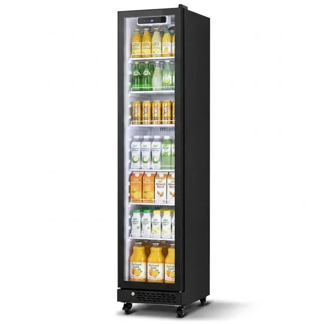 Main image of Yeego Commercial Beverage Refrigerator, 8.3 Cu.Ft Dual-Layer Glass Door Display Fridge with Adjustable Shelves and LED Light Merchandiser Refrigerator, 32-50°F for Supermarket Store Bar Restaurant
