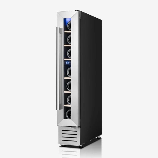 Main image of Yeego 6 Inch Wine Cooler Refrigerator - 7 Bottles Wine Fridge with Glass Door, 40-65°F Digital Temperature Control, 360° Cooling, Adjustable Shelves, Freestanding/Built-In Home Bar Office(Right Hinge)