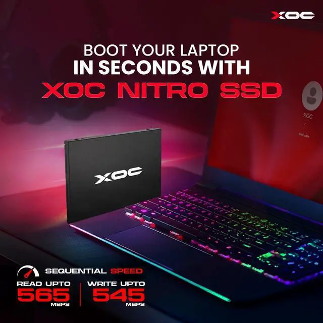 Alt view image 3 of 5 - XOC Nitro SSD SATA III 6Gb/s - 1TB Solid State Drive - TLC Upgrade for Laptops, Desktops - 550 MB/s Read & 520 MB/s Write Speeds - Compact 2.5-Inch Design 1TB