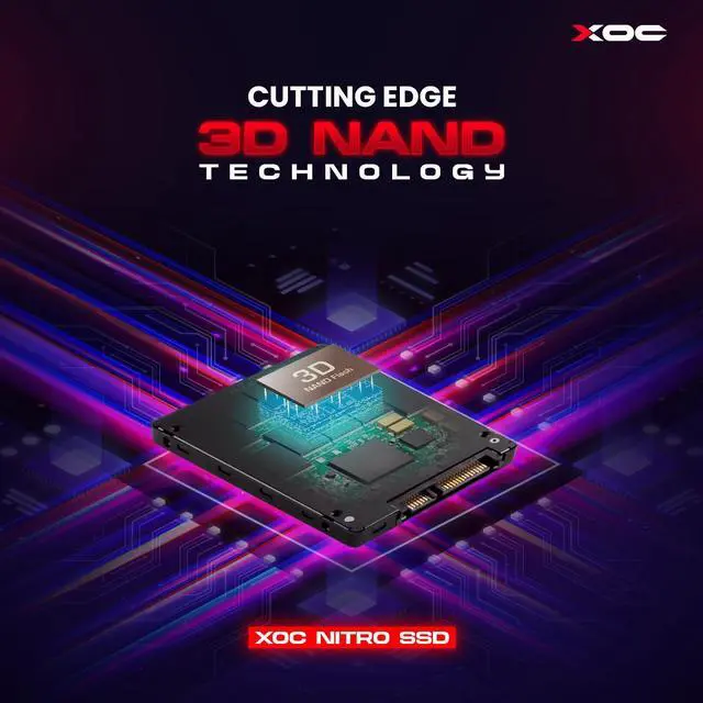 Alt view image 4 of 5 - XOC Nitro SSD SATA III 6Gb/s - 1TB Solid State Drive - TLC Upgrade for Laptops, Desktops - 550 MB/s Read & 520 MB/s Write Speeds - Compact 2.5-Inch Design 1TB