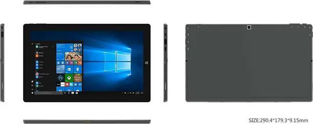 Alt view image 6 of 7 - Elepad Windows Tablet with Keyboard + 11.6 Inch Touchscreen 2 in 1 Laptop + 6GB DDR4, 128GB SSD, Intel J4125, Dual Camera, Micro HDMI, USB3.0, SD Card Slot
