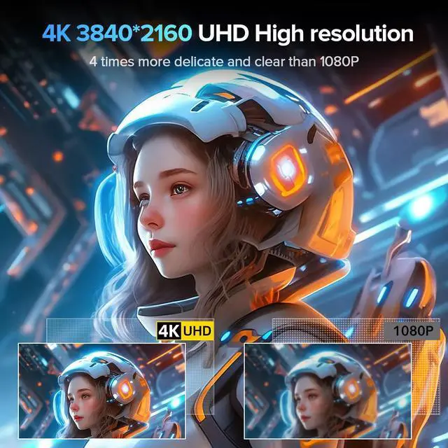 Alt view image 3 of 7 - EVICIV 4K Portable Monitor 18.4" Larger Game Screen 3840*2160 w/Integrated Stand&VESA