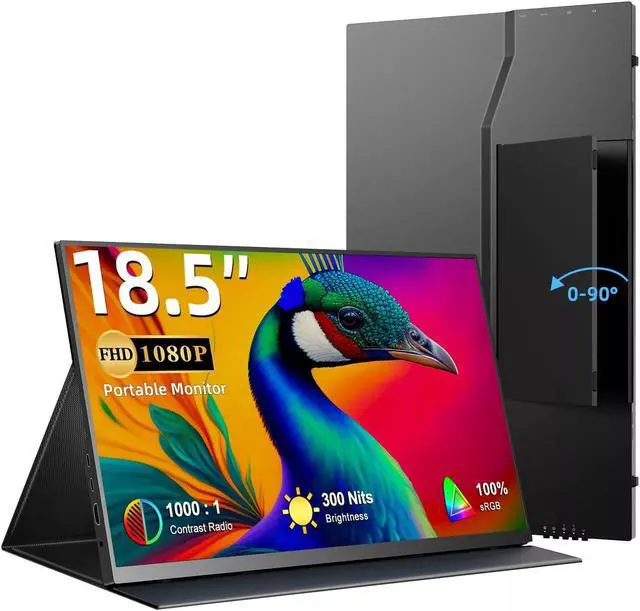 Main image of EVICIV 18.5" 1920*1080 Portable Monitor 100% sRGB USB-C Ultra Slim Screen LCD Display w/Stand HDMI &USB C Ports