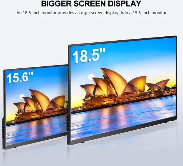 Alt view image 3 of 7 - EVICIV 18.5" 1920*1080 Portable Monitor 100% sRGB USB-C Ultra Slim Screen LCD Display w/Stand HDMI &USB C Ports