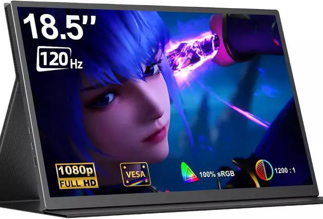 Main image of EVICIV Portable Monitor 18.5 Inch 120Hz 100% sRGB 1080P Portable Laptop Monitor w/Smart Cover, VESA HDMI