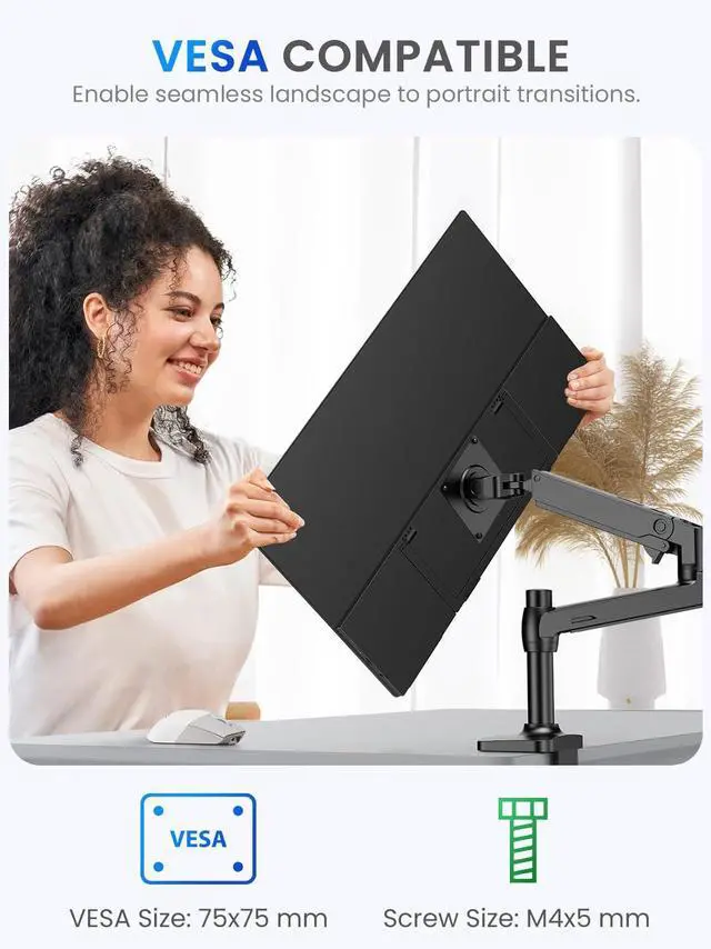 Alt view image 5 of 7 - EVICIV 21.5 120HZ Touchscreen Portable Monitor w/Kickstand & VESA, Large Portable Gaming Monitor with HDMI Type C, External Display for Laptops, Steamdeck, MacBook, Phones, Mini PC