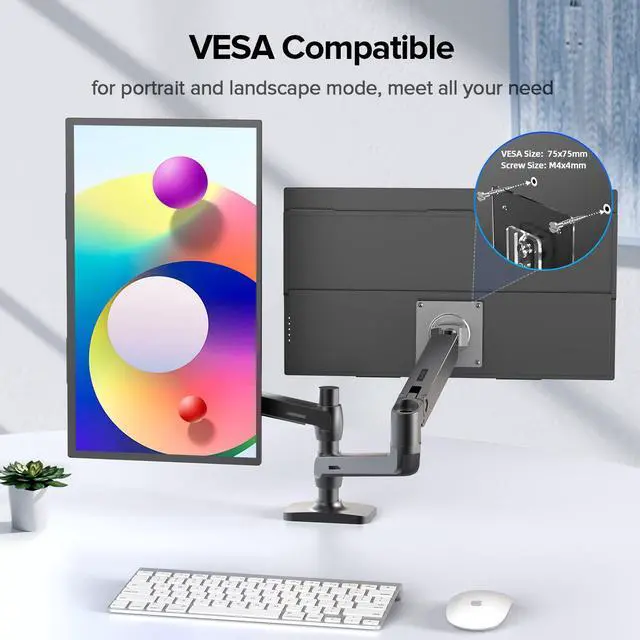 Alt view image 6 of 7 - EVICIV 18.4 4K UHD Portable Monitor, 3840x2160 IPS with 100% sRGB, HDR, FreeSync, VESA & 180° Adjustable Stand - Ultra-Slim & Lightweight for Travel