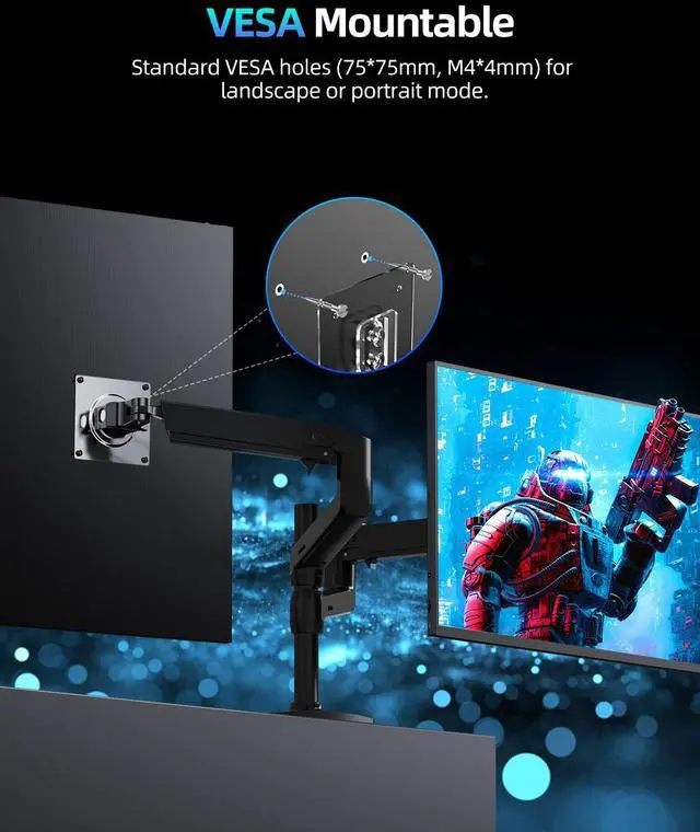 Alt view image 7 of 7 - EVICIV 18 2K 144Hz Portable Gaming Monitor | QHD 2560x1600, 100% DCI-P3, FreeSync, HDR, VESA, Frameless Matte IPS | Second Screen for Laptop & Game Console
