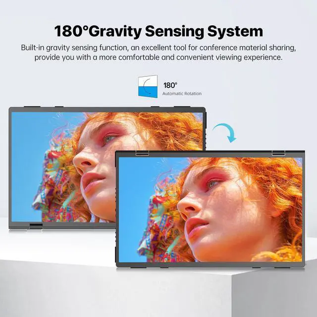 Alt view image 4 of 7 - EVICIV Delta 15.6" Dual Monitor 1080P HDR, 360° Foldable Portable Laptop Screen Extender with Stand for Laptop, PC, Phone, and Game Console (No Driver Needed)