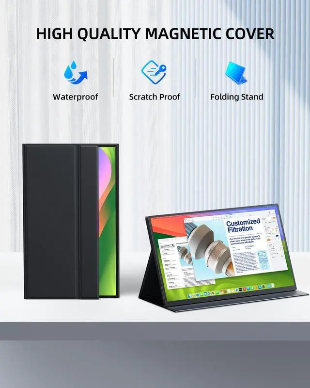 Alt view image 4 of 7 - EVICIV 18.5" 1080P Portable Monitor 120Hz Portable Gaming Monitor Switch Display w/VESA and Smart Cover For Xbox One