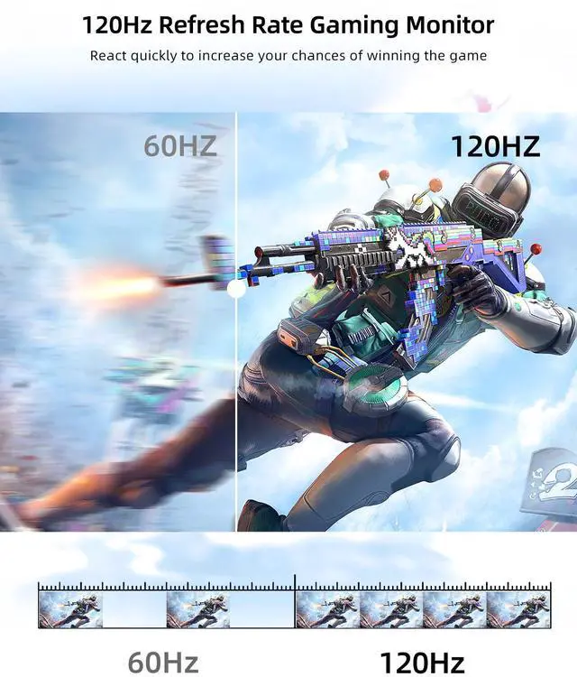 Alt view image 7 of 7 - EVICIV 18.5" 1080P Portable Monitor 120Hz Portable Gaming Monitor Switch Display w/VESA and Smart Cover For Xbox One