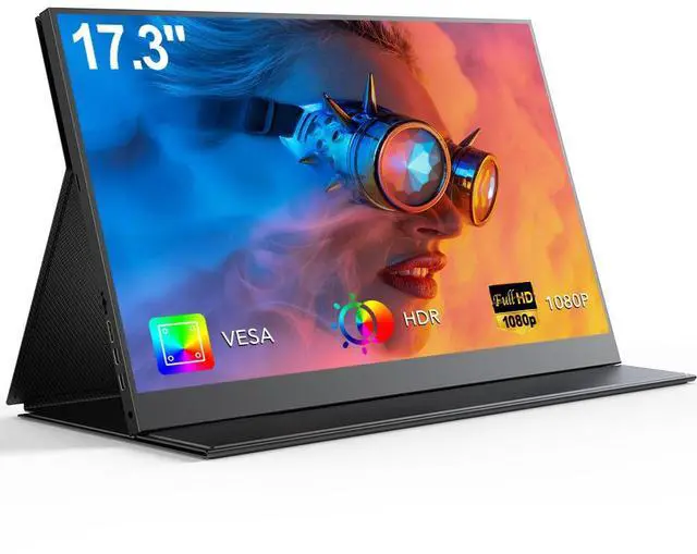 Main image of EVICIV Portable Monitor 17.3" 1080P, IPS HDR Computer Display, HDMI USB-C External Monitor for Laptop Monitor