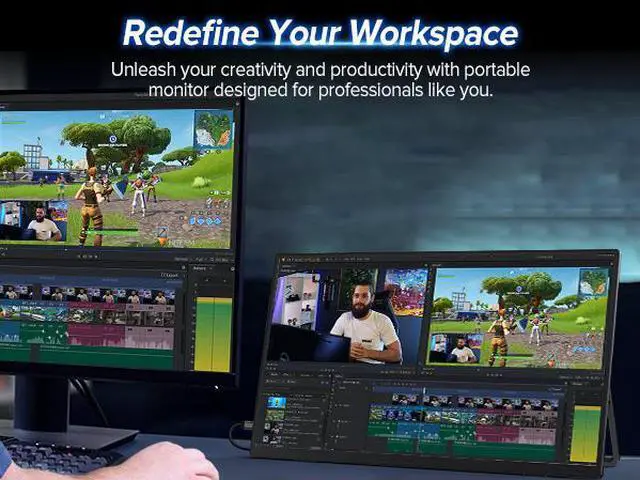 Alt view image 6 of 7 - EVICIV 17.3-Inch EVICIV 2K 144Hz Portable Monitor High-Resolution HDR IPS Gaming Display with VESA & Dual Speakers