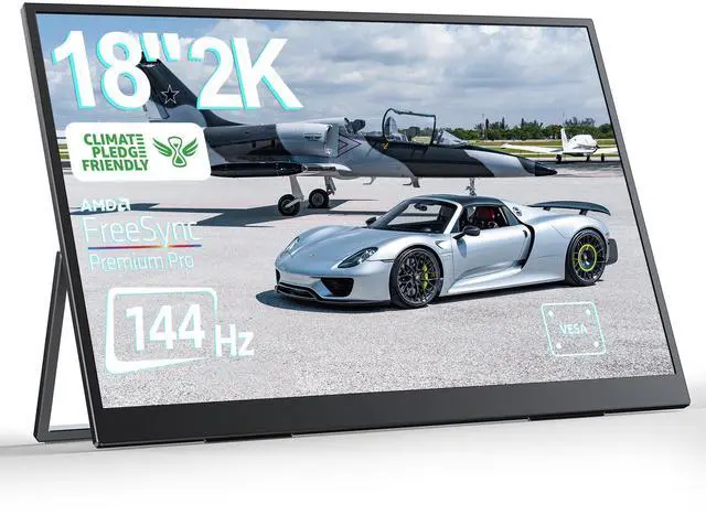Main image of EVICIV 18" 2K 144Hz 100% DCI-P3 500Nits Portable Gaming Monitor with VESA, Stand, FreeSync & HDR - Ultra-Slim & Lightweight Frameless Display