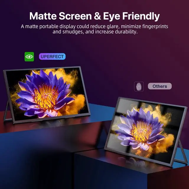 Alt view image 4 of 7 - EVICIV Portable Monitor 18.4" 4K 60Hz 10-Bit HDR IPS Gaming Monitor with VESA, 180° Adjustable Stand, Ultra-Slim & Lightweight Frameless Design, FreeSync, Portable Travel Second Monitor for Laptops