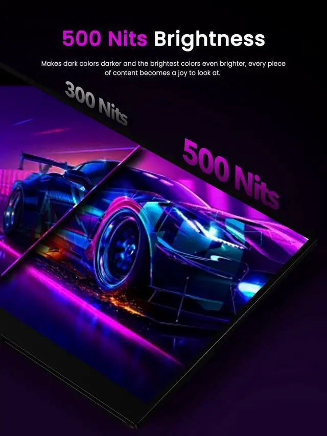 Alt view image 4 of 7 - EVICIV 17.3" 4K UHD Portable Monitor with 100% AdobeRGB, 500 Nits, FreeSync, HDR, Dual Type-C, HDMI, Eye Care, VESA, Smart Cover - For Laptops, PCs, Phones