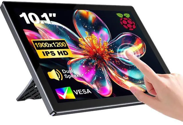 Alt view image 5 of 7 - EVICIV 10.1" 1920x1200 Portable Touchscreen Monitor for Raspberry Pi 4B/3B+/3B with Case, Fan, Stand, VESA, Speaker, Type-C & HDMI