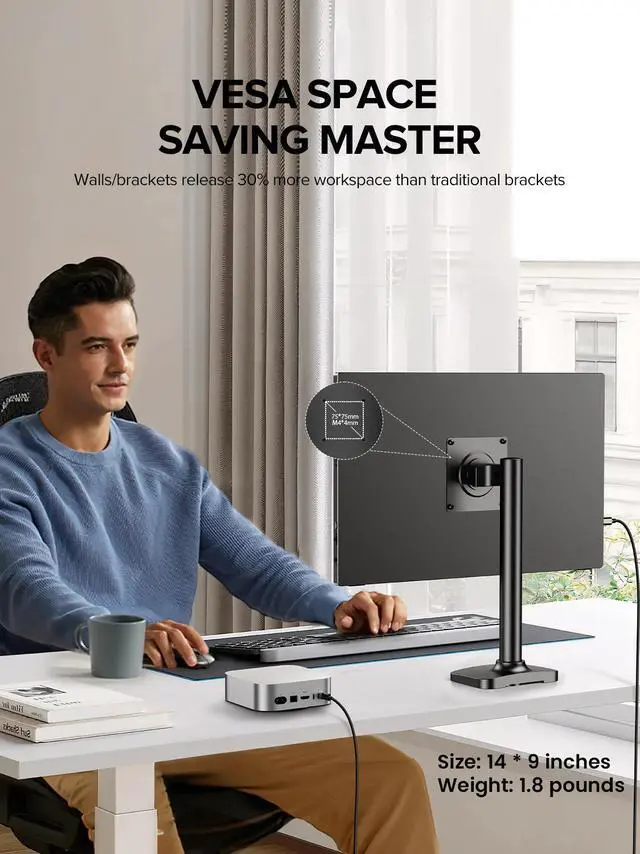 Alt view image 7 of 7 - EVICIV 16" 4K Portable Monitor, 3840x2400 UHD, 1200 Nits High Brightness, 1ms Response, AMD FreeSync, USB-C/HDMI, with Smart Case & VESA, for Laptop, PC, Gaming Consoles