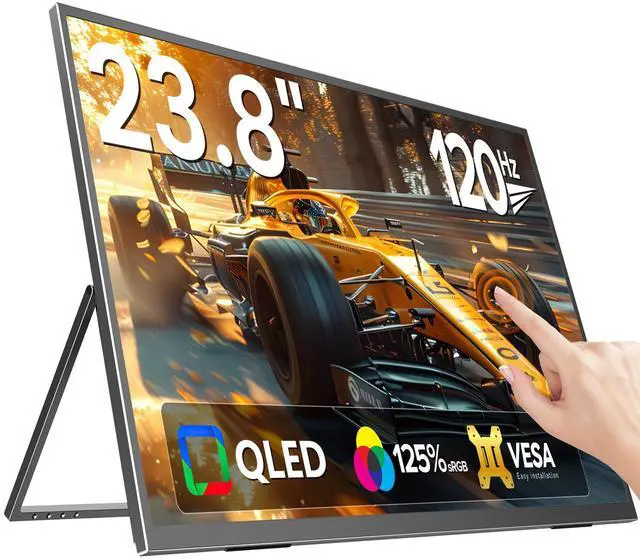 Main image of EVICIV 24" FHD 120Hz Portable Touchscreen Monitor, 100% sRGB, Built-in Stand & VESA Mount, HDMI/USB-C, for Laptop, MacBook, Steam Deck, Gaming and Work