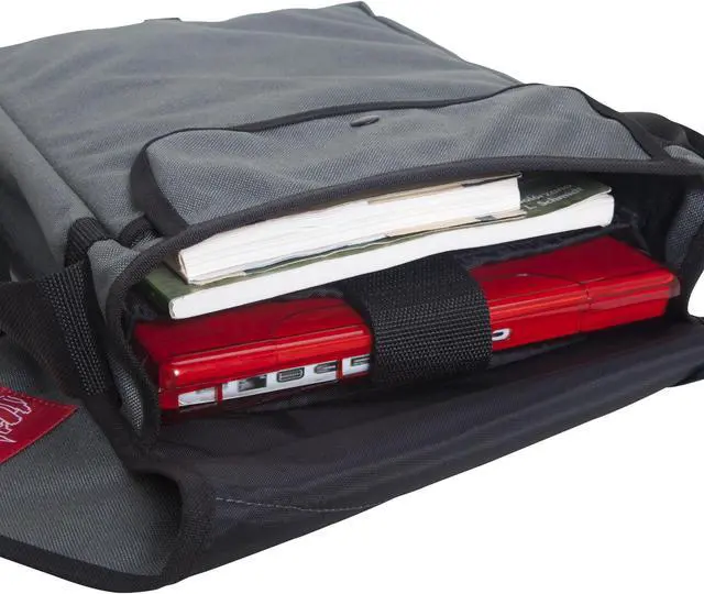 Alt view image 5 of 5 - MANHATTAN PORTAGE MANHATTAN LAPTOP BAG, 13" LAPTOP BAG WITH ADJUSTABLE STRAPS, WATER RESISTANT FABRIC LAPTOP BAG, RED