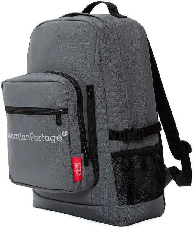 Main image of MANHATTAN PORTAGE GRADUATE LAPTOP BACKPACK, 15" LAPTOP BACKPACK WITH DETACHABLE CROSSBODY BAG, LAPTOP BACKPACK WITH WATER RESISTANT FABRIC, GREY