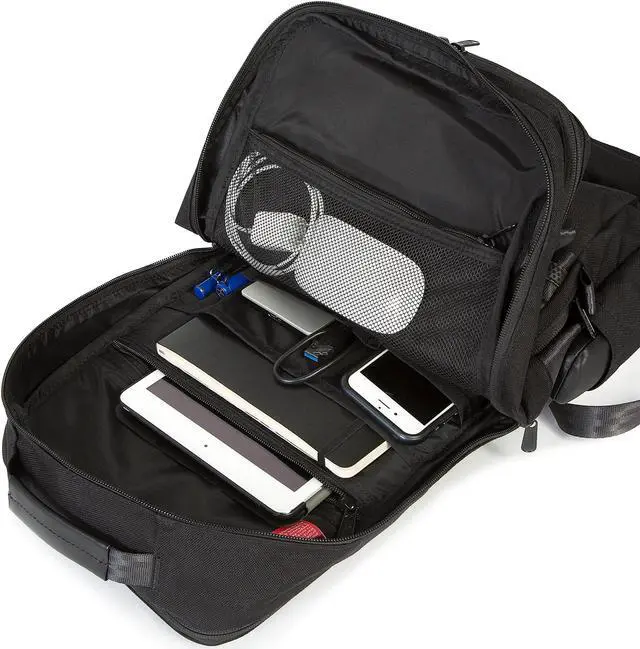 Alt view image 2 of 3 - Manhattan Portage enterprise 13-inch laptop backpack, padded sleeve for 13 inches laptop storage, 13" laptop bag for men & women, multicompartment laptop backpack, navy.