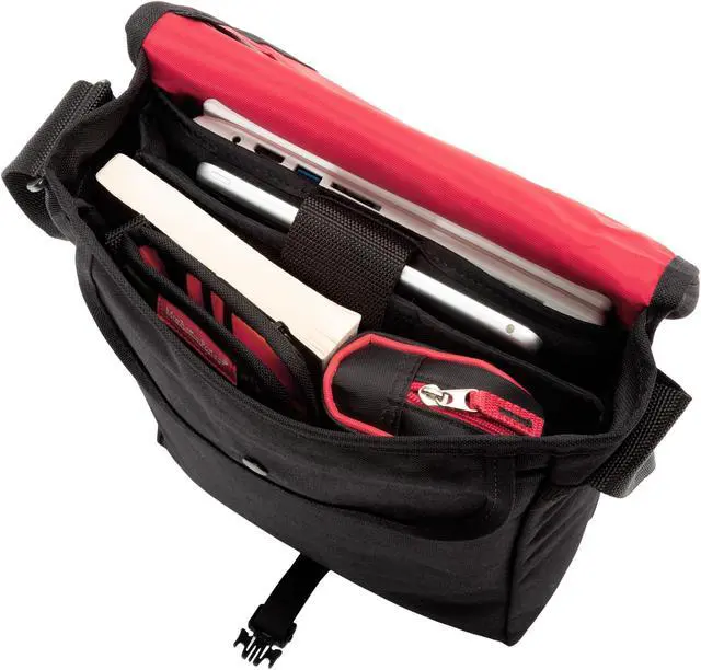 Alt view image 3 of 3 - MANHATTAN PORTAGE MANHATTAN LAPTOP BAG, 13" LAPTOP BAG WITH ADJUSTABLE STRAPS, WATER RESISTANT FABRIC LAPTOP BAG, NAVY