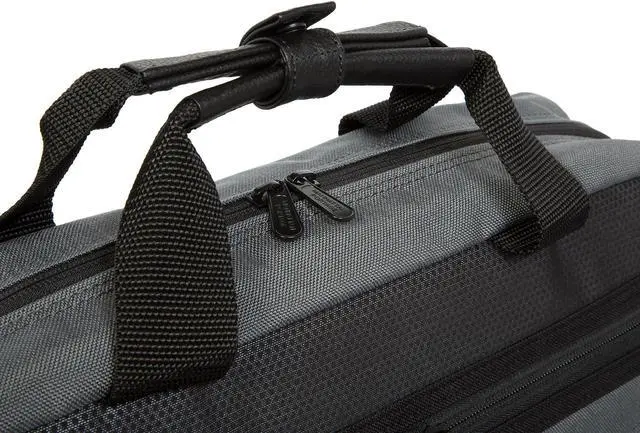 Alt view image 7 of 7 - Manhattan Portage Second Avenue Laptop Briefcase Bag, Laptop Briefcase with Removable Strap. Laptop Messenger Bag with Padded Laptop Compartment, Grey.