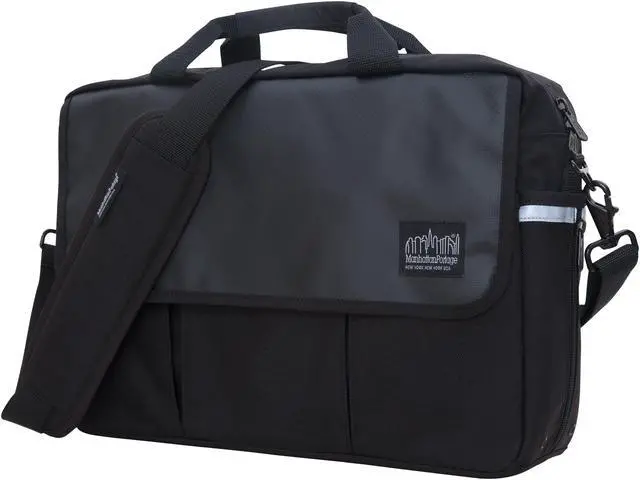 Alt view image 2 of 7 - Manhattan Portage Webb Convertible Laptop Briefcase, 15 inches Laptop Briefcase, 15" Laptop Messenger Bag with adjustable straps, 15" Laptop Briefcase, Laptop Briefcase bag for 15 " Laptop, Black.